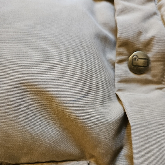 Vintage Woolrich Mens Size Small Puffer Vest Goose Down Insulated USA Made Tan - Picture 10 of 14